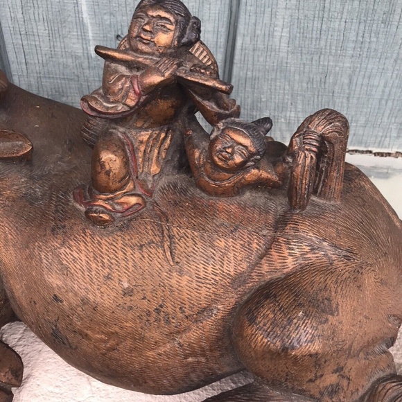 Scarce Antique Chinese Lucky Fengshui Buffalo Bull Figurine Sculpture Harvard - Picture 2 of 11